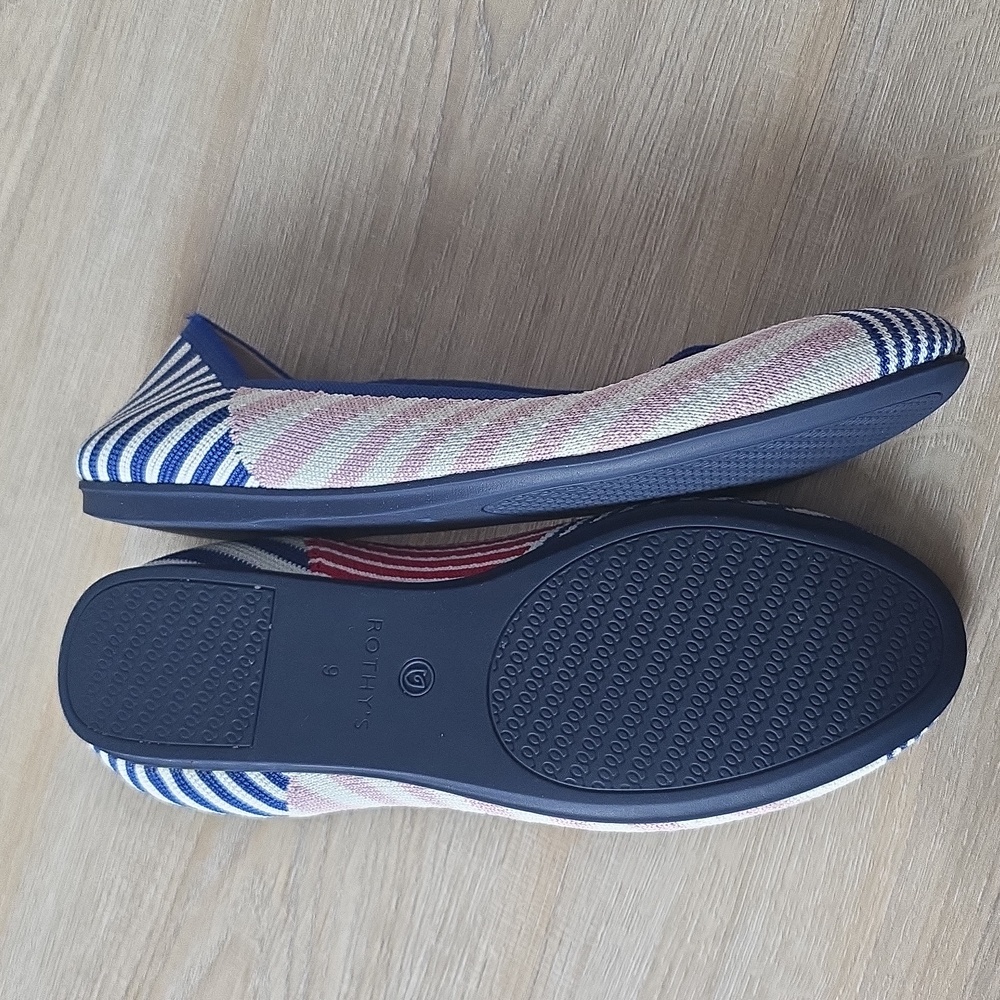 Rothy's Blue and Pink Striped Flats - Picture 10 of 13